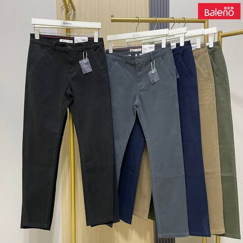 男装时尚纯棉修身直筒简约裤子