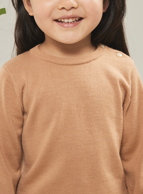 ArborTree 亲密 羊绒羊毛男女童肩开上衣针织毛衣秋冬季贴身款