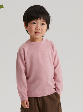 ArborTree 羊绒羊毛宝宝秋冬季肩开套头毛衣羊毛衫 保暖柔软