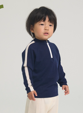 ArborTree 好动系列-100%美利奴丝光羊毛半拉链长袖T恤春秋款柔软