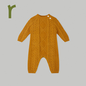 grandma系列 有机棉羊绒桂花目宝宝肩开连体衣爬服秋冬款 保暖厚实