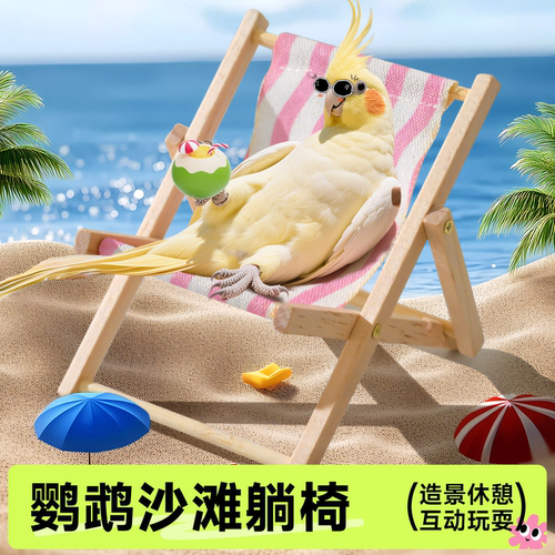 鹦鹉躺椅沙滩玄凤小太阳小鸟解闷自嗨玩具虎皮牡丹新型逗鸟神器