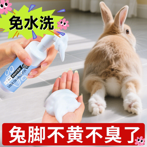 兔子洗脚去黄神器兔兔专用免洗神器宠物侏儒兔洗澡清洁剂用品大全
