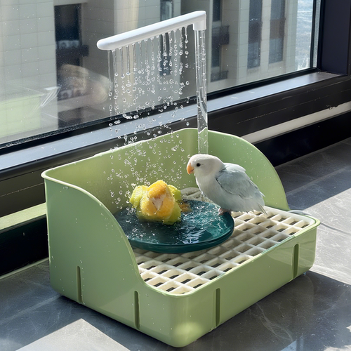 鹦鹉洗澡盆小鸟玄凤自动循环专用神器牡丹大号淋浴洗澡盒虎皮浴室