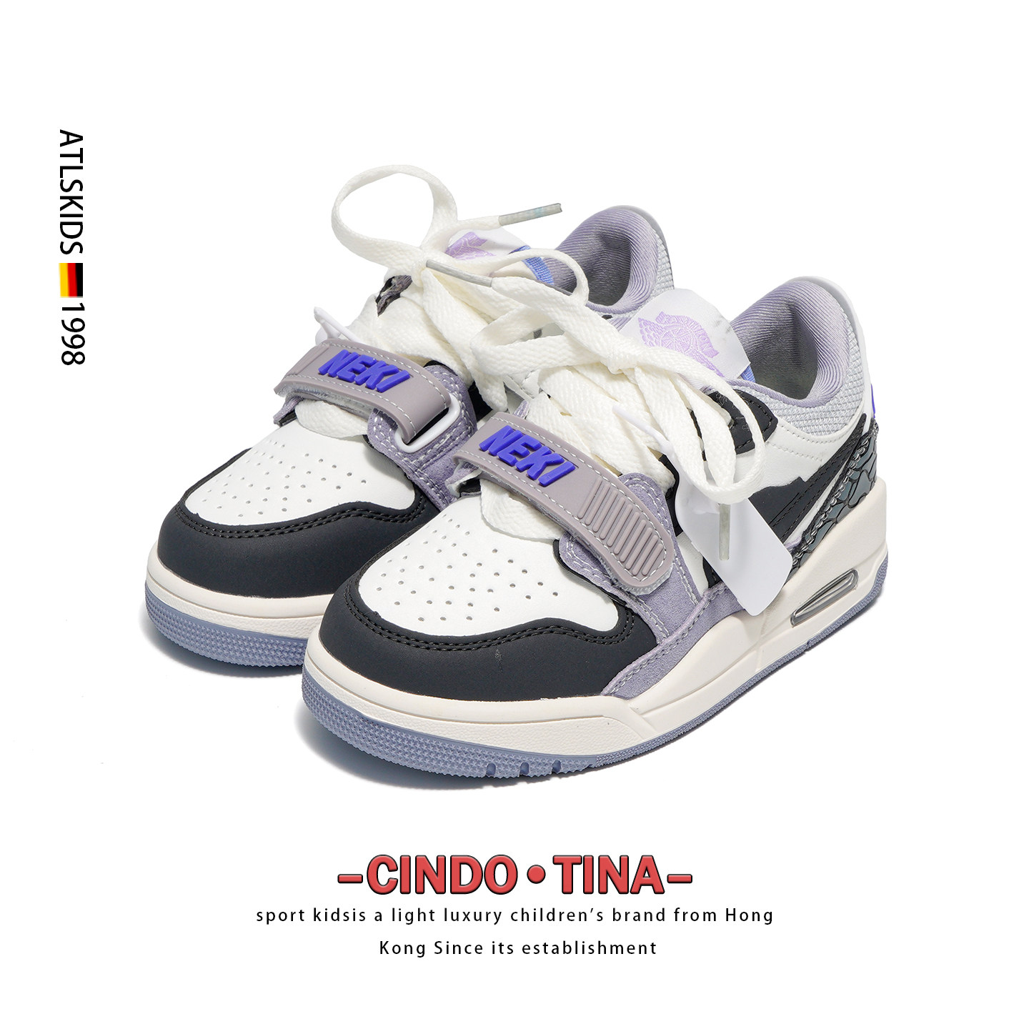 儿童复古篮球鞋防滑女童运动鞋软底男童低帮板鞋真皮中大童鞋子潮