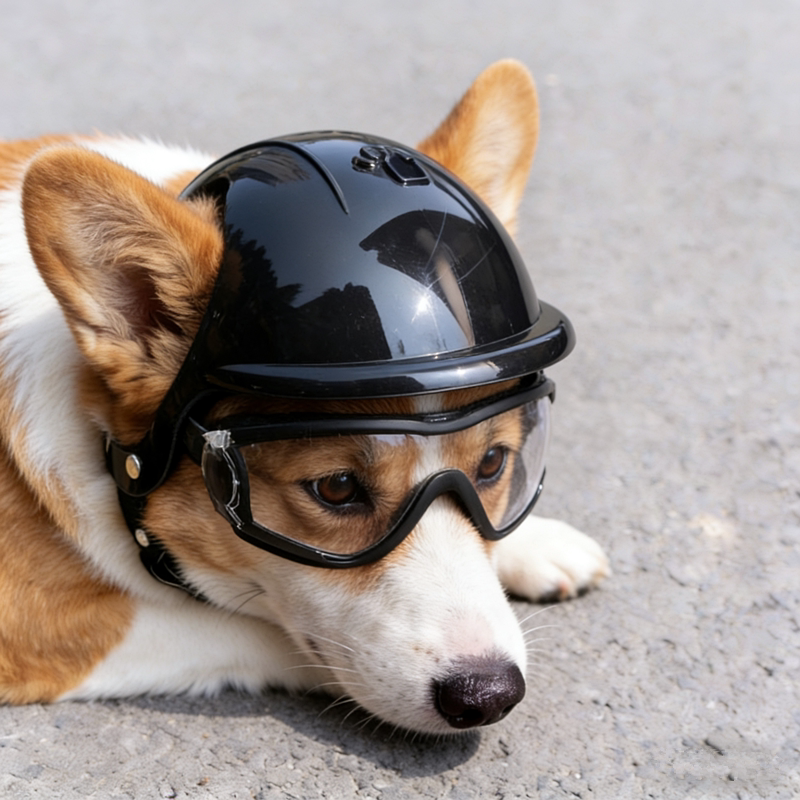 宠物外出头盔防风透明眼镜墨镜狗狗柯基柴犬泰迪摩托车机车用品