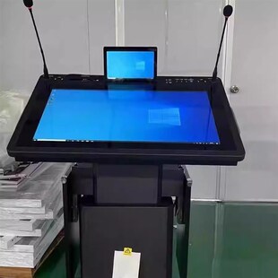 精选媒体多功能会议演讲台智慧多媒体升降讲台电动可移动教学All