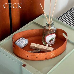 精选click木质提手托盘桌面收纳夏克木盒玄关杂物收纳 香薰蜡烛陈