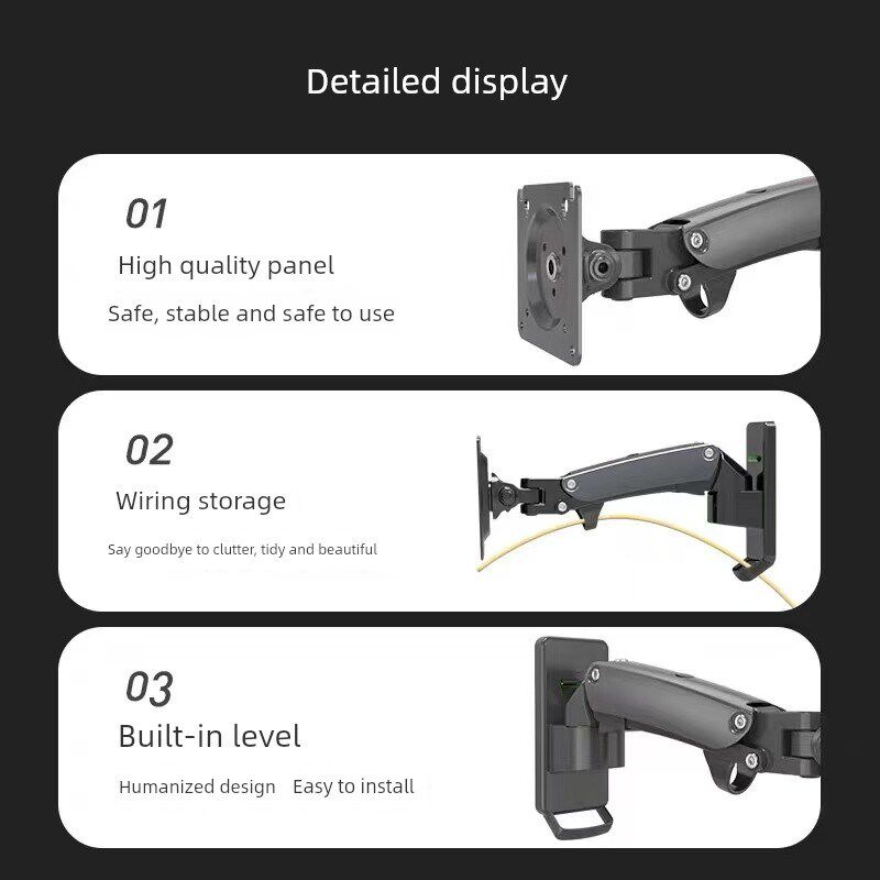 Nb F120/F150挂壁式显示器支架挂壁式电脑屏幕可升降旋转机械臂支
