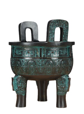 铜鼎摆件工艺品纯铜青铜器鼎大克鼎圆鼎客厅办公室装饰品开业礼品