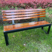 塑木公园椅户外长椅铁艺庭院防腐实木长条凳子广场靠背休闲椅防水