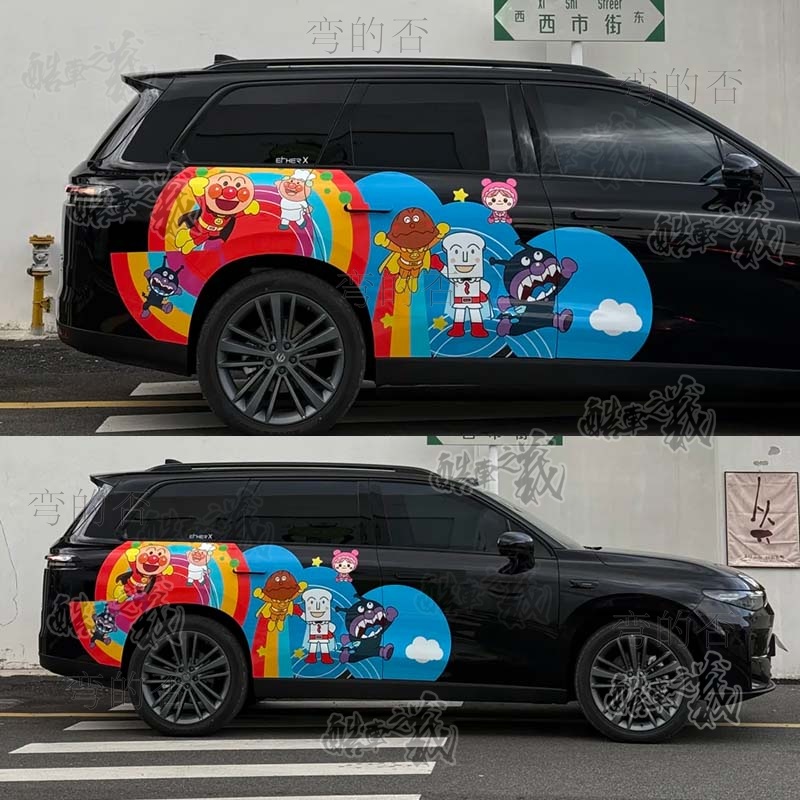 适用于零跑C16汽车车身面包超人车贴拉花卡通动漫车门凌宝BOX贴纸