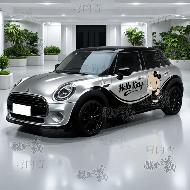 适用于宝马MINI+Hello Kitty车贴拉花大众尚酷拉花可爱KT猫卡通贴