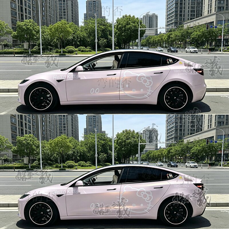 适用于特斯拉model3Yhello kitty车贴卡通蔚来ET5T迈腾B8装饰贴纸
