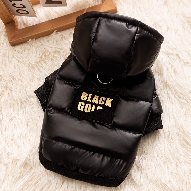 狗狗羽绒服小型犬泰迪比熊狗狗衣服冬装宠物黑金秋冬季小狗羽绒服