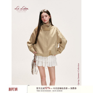 天丝棉 Liilou power soft 立领领袢解构分割宽松短风衣外套 26ss