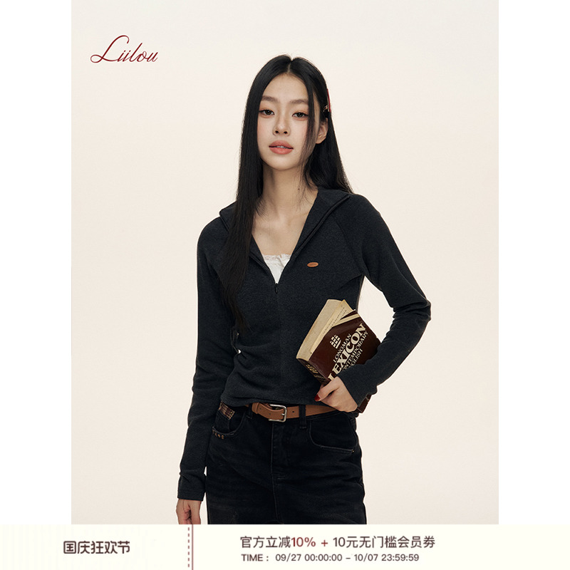 Liilou立领拉链打底长袖