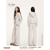 Liilou 软糯舒适阔腿宽松松弛休闲裤 松弛感 趣味十字绣