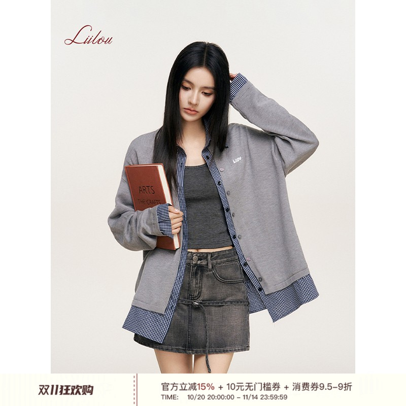 Liilou羊毛针织衫假两件