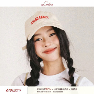 Liilou 品牌撞色字母刺绣棒球帽韩版休闲圆顶ins简约风帽子女