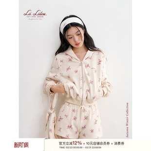 Blokette 套装 有机棉华夫格 卫衣短裤 碎花连帽长袖 Liilou