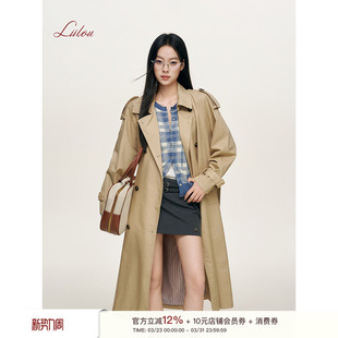 风衣外套 莱赛尔可拆卸肩章双排扣中长款 林允黄灿灿同款 Liilou