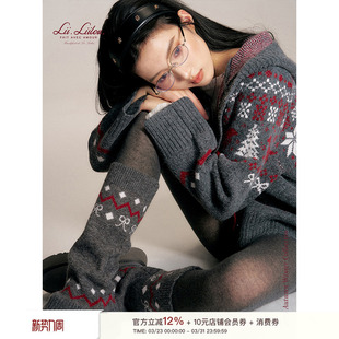 腊肠狗提花 Isle 费尔岛厚实软糯针织堆堆袜 Fair Liilou