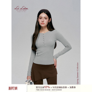 girl 有机棉 半开门襟扣修身 Liilou 打底衫 Clean 长袖 上衣 26ss