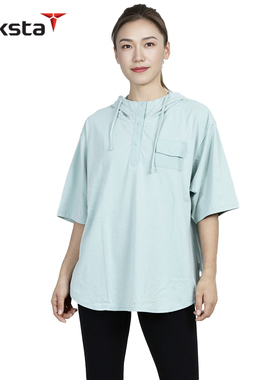 Treksta特锐思达 防褶皱吸湿排汗宽松连帽T恤 SM-TS32612