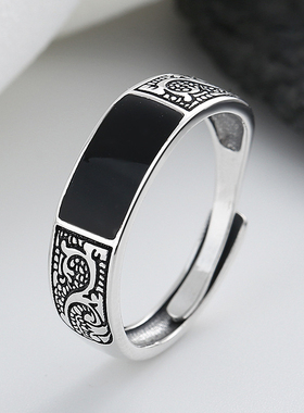 复古龙纹戒指潮ins个性开口指环