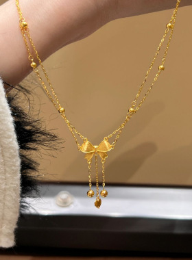 轻奢华甜美在逃公主金色丝带蝴蝶