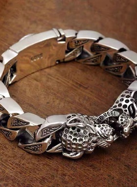 貔貅手链男镀银时尚霸气潮男个性复古招财进宝珠潮女情侣