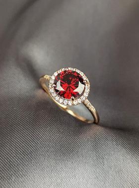 新款欧美风1克拉戒女四爪简约百