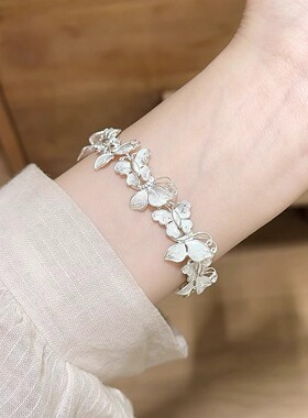 双生蝶手工拉丝复古精致灵动ins