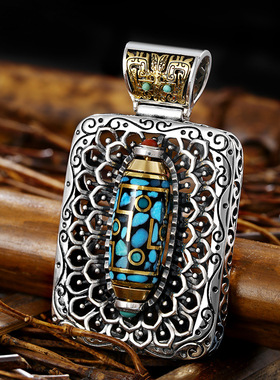 万佛朝宗天珠转动吊坠饕餮国潮新