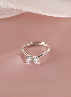 在逃公主蝴蝶结戒指女小众高级感