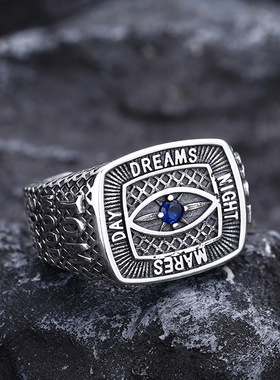 新款复古上帝之眼戒指男士开口可