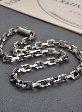 925镀银重工实心欧美个性唐草纹