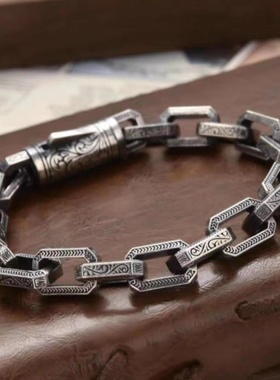 原创设计镀银手链男生时尚个性
