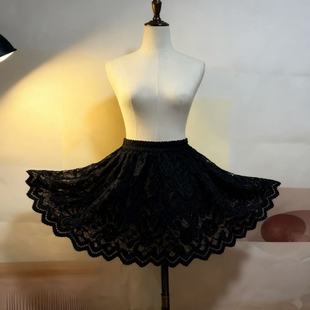 黑色蕾丝蓬蓬半身裙女短裙高腰A字裙性感短款裙子女秋冬新款屁帘