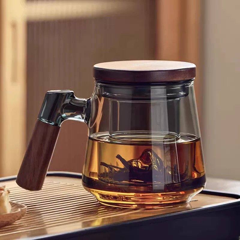 玻璃泡茶杯2026新款带过滤茶水分离杯子办公杯男士个人专用喝茶杯