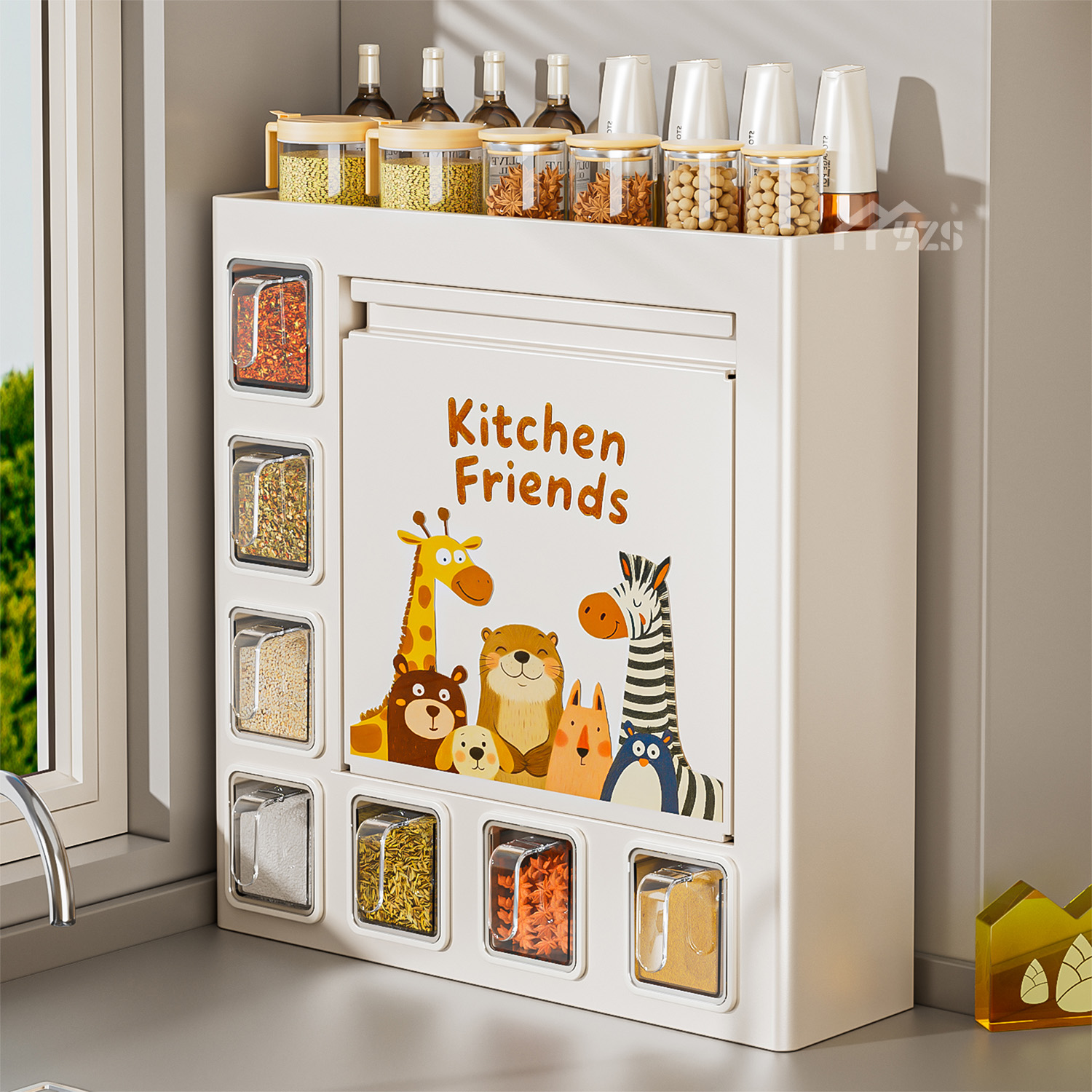 调料架厨房多功能翻盖式收纳架