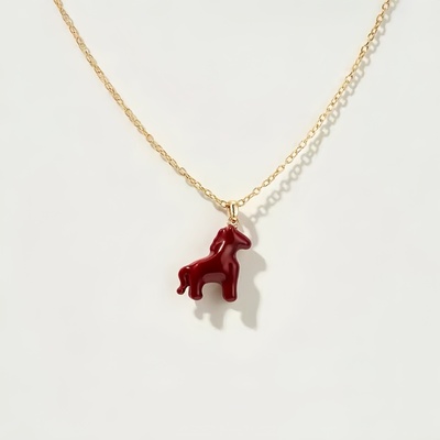 马年珐琅项链创意卡通彩色毛衣链