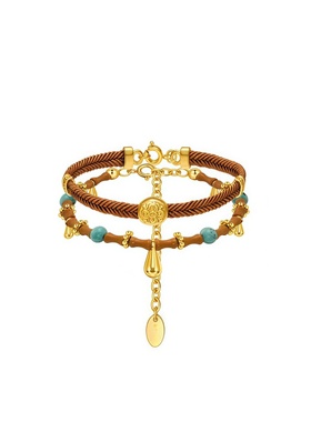 拉乌棕影复古原创度假风手链套组