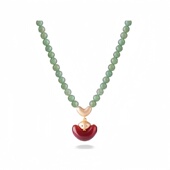 元 宝珍珠项链吊坠红色饰品本命年小众国风礼物