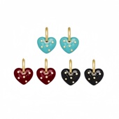 田曦薇章若楠同款 波提切利耳环珐琅爱心小众设计师耳环原创