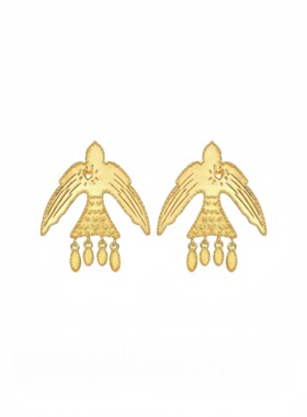 飞鸟系列·心羽辑飞鸟溯光耳环优雅复古耳钉女款