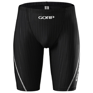 GORP男士 训练竞速抗氯速干防尬莱卡 专业五分及膝游泳裤