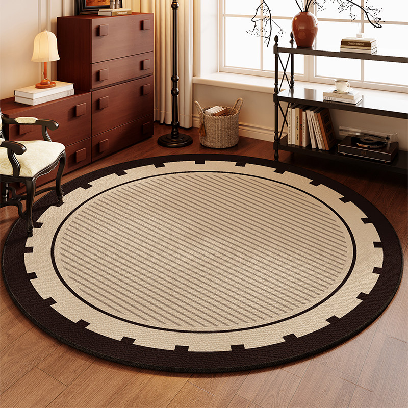 法式圆形书房地毯客厅电脑椅化妆椅子防滑垫防污免洗可擦防水地垫,居家布艺,入户地垫,淘宝优惠券,粉丝福利购,淘宝优惠卷