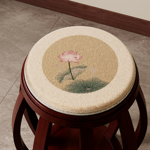 圆形坐垫四季 新中式 通用餐桌椅垫家用小圆凳子垫高级感餐椅屁股垫